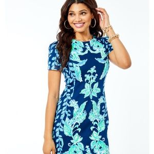 Lilly Pulitzer LELICIA Dress Hi Tide Navy Blue 4